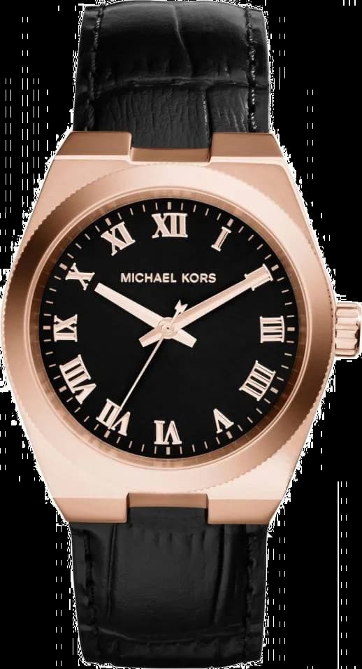 Montre Michael Kors MK2358 au cadran noir soleillé avec index dorés et aiguilles bâtons