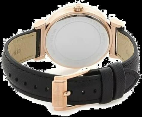 Boîtier Michael Kors MK2376 rond en acier doré, lunette lisse, profil fin
