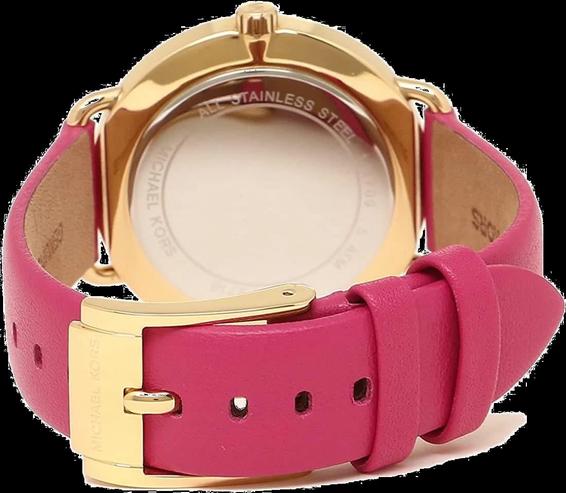 Montre Michael Kors MK2710 avec cadran rose et aiguilles dorées lumineux