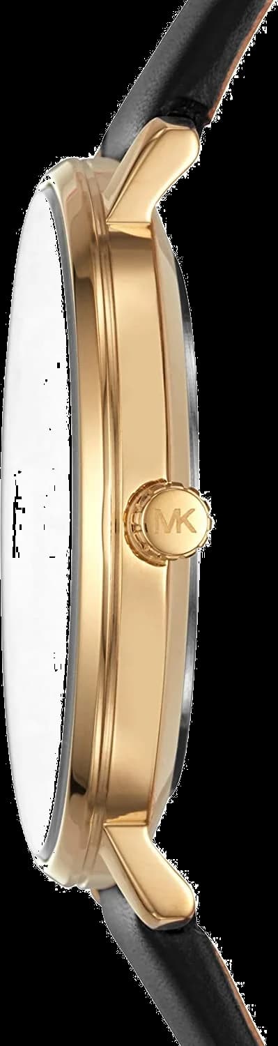 Bracelet Michael Kors MK2747 en cuir noir avec coutures contrastées et boucle ardillon