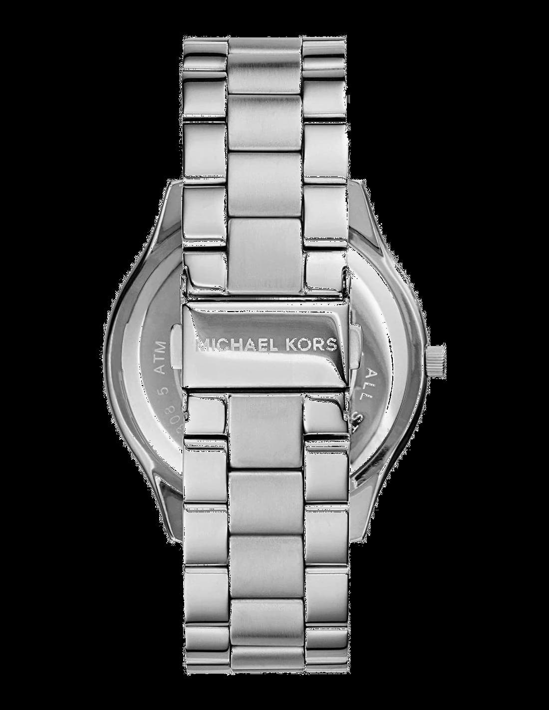 Boîtier Michael Kors MK3178 rond en acier argenté 42 mm, lunette lisse et verre saphir