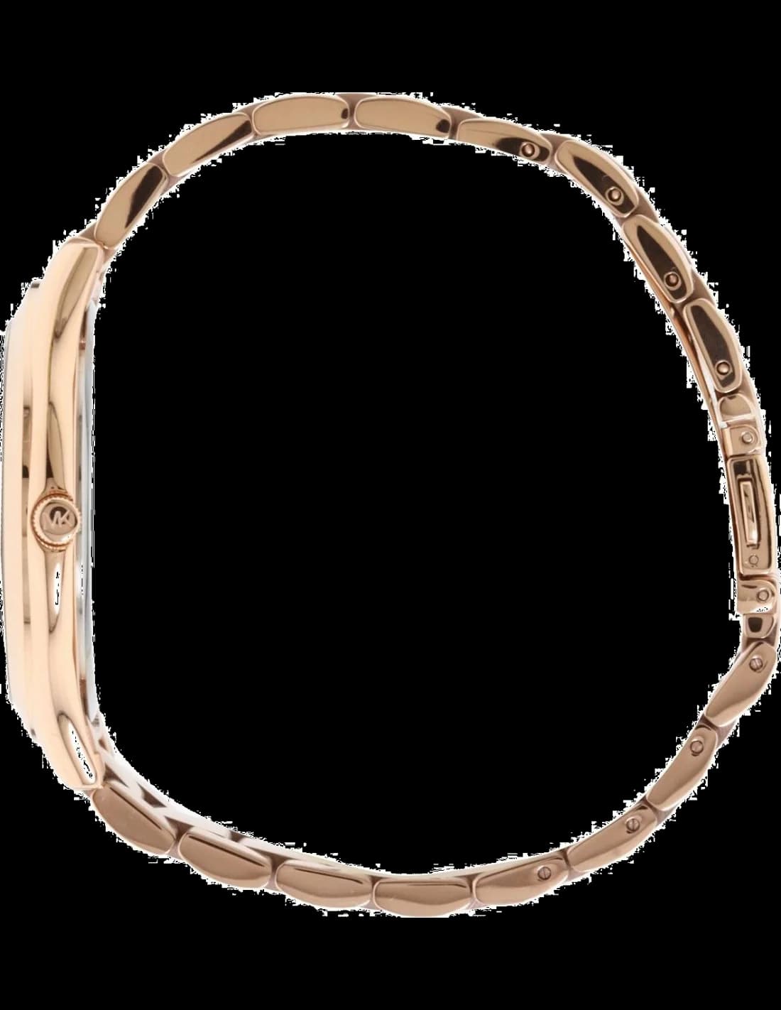 Cadran Michael Kors MK3181 à cadran marron soleillé avec index dorés, aiguilles lumineuses et date à 3h