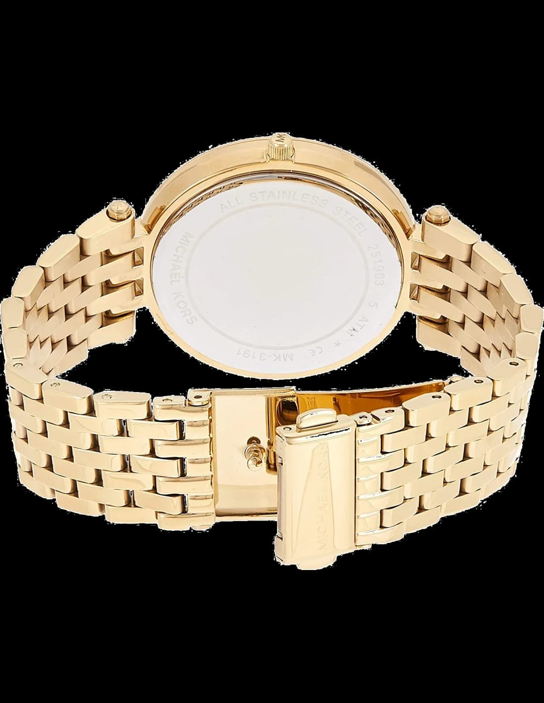 Montre Michael Kors Darci MK3191 ronde analogique bracelet acier doré jaune vue 3