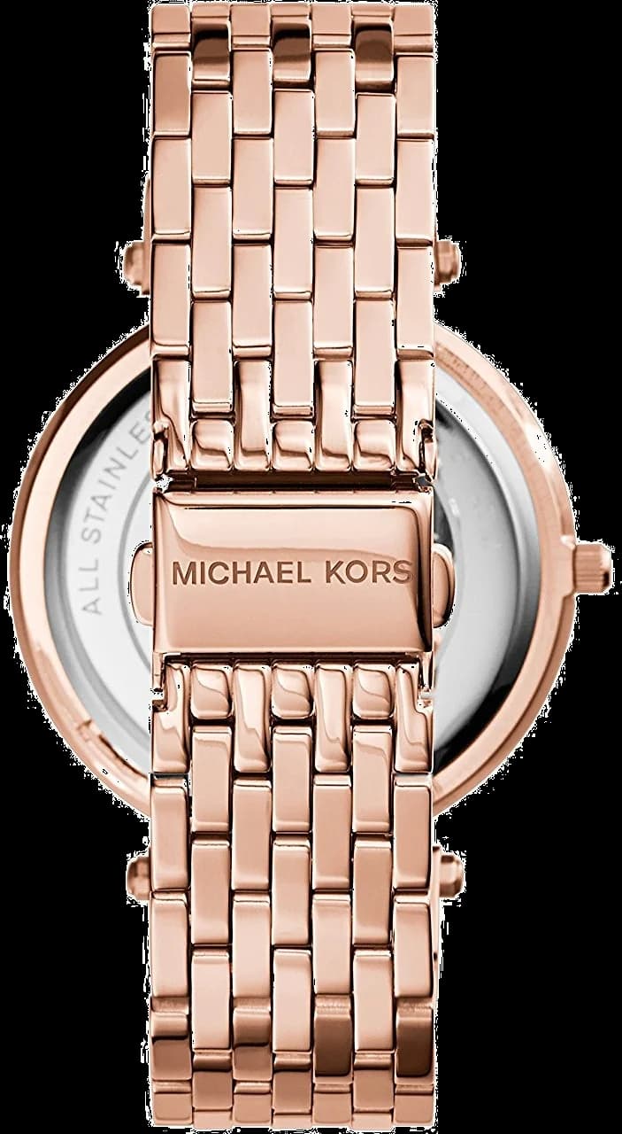 Bracelet Michael Kors MK3192 en acier or rose à maillons, fermoir déployant, finition polie et élégante