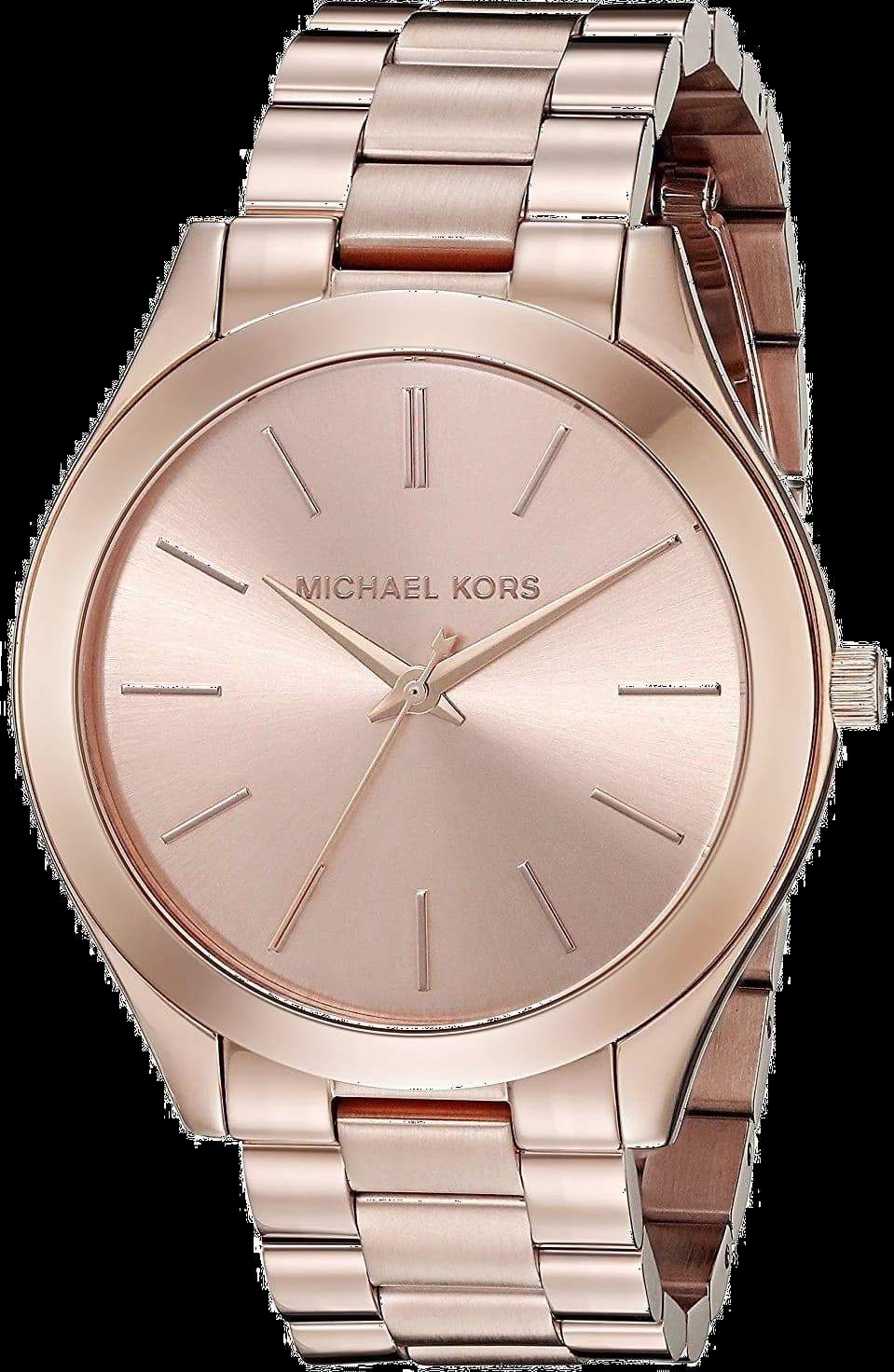 Montre Michael Kors MK3197 avec cadran blanc nacré et index dorés, style élégant et raffiné