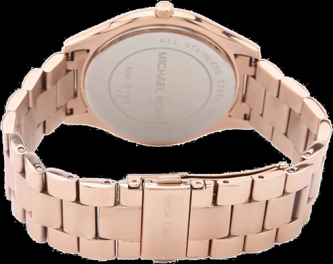 Bracelet Michael Kors MK3197 en acier doré maillé, fermoir déployant, confort et brillance assurés