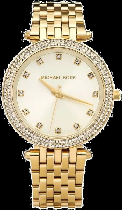 Montre Michael Kors MK3216 au cadran blanc nacré et index dorés, style chic et raffiné