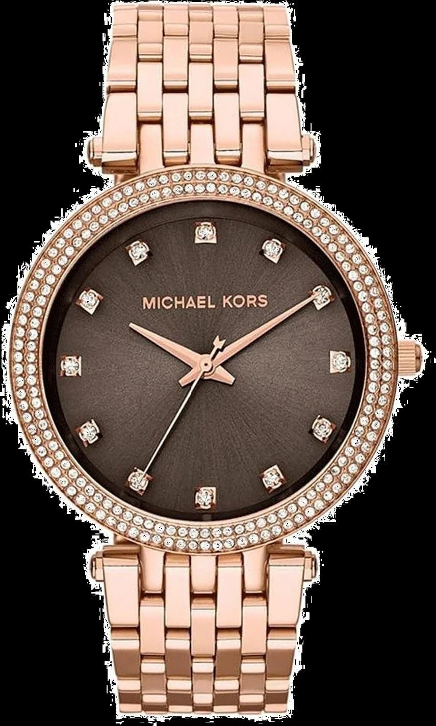 Montre Michael Kors MK3217 au cadran blanc nacré et index or rose, style chic et lumineux