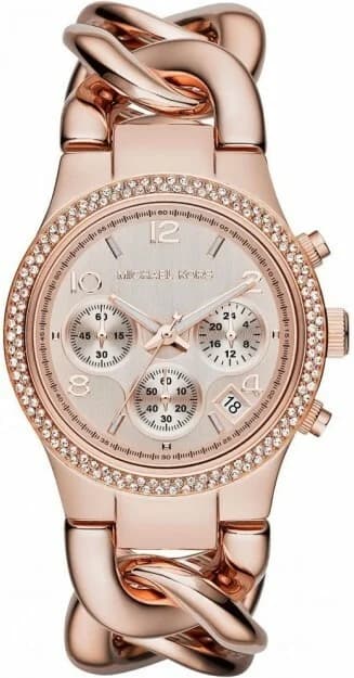 Montre Michael Kors MK3247 avec cadran blanc nacré et finitions or rose, style chic et féminin