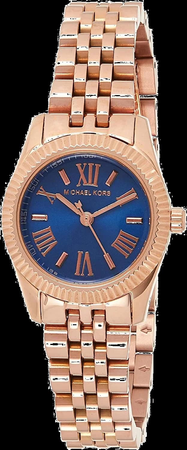 Montre Michael Kors MK3272 au cadran or rose avec index dorés et aiguilles bâton, style élégant et raffiné
