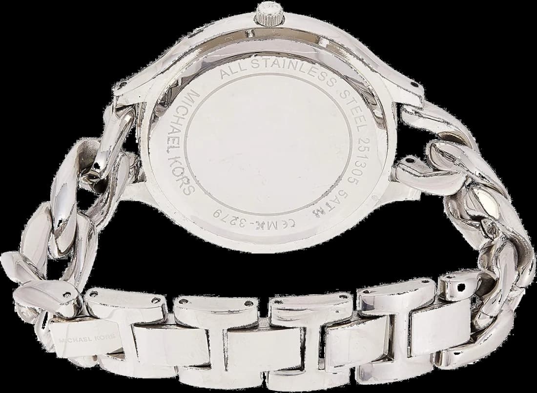 Cadran Michael Kors MK3279 avec index bâtons et date à 3h, design minimaliste et lisible
