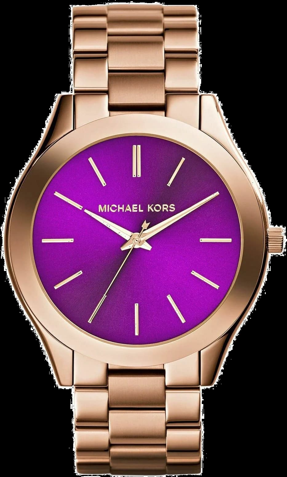Montre Michael Kors MK3293 au cadran blanc nacré avec index dorés et bracelet or rose, style élégant et raffiné