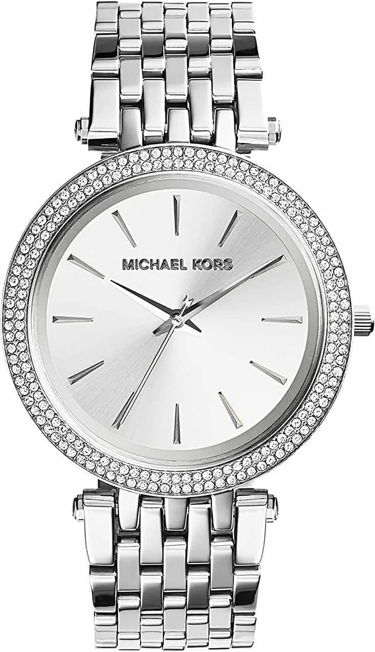 Bracelet Michael Kors MK3300 en acier inoxydable doré maillé, fermoir déployant ajustable