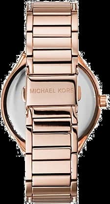 Cadran Michael Kors MK3313 avec index bâtons dorés, aiguilles dorées et date à 3h, élégant