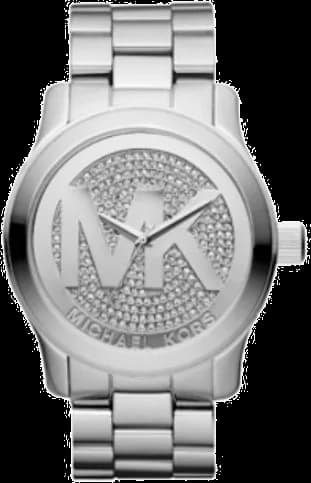 Montre Michael Kors MK3375 avec cadran noir soleil et logo MK signature style moderne chic