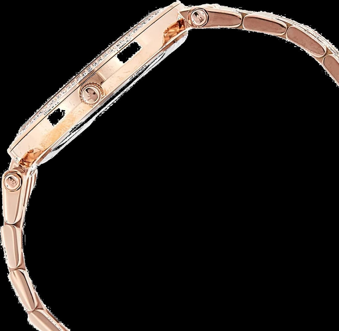 Bracelet Michael Kors MK3400 en acier plaqué or rose à maillons larges, fermoir déployante, finition polie