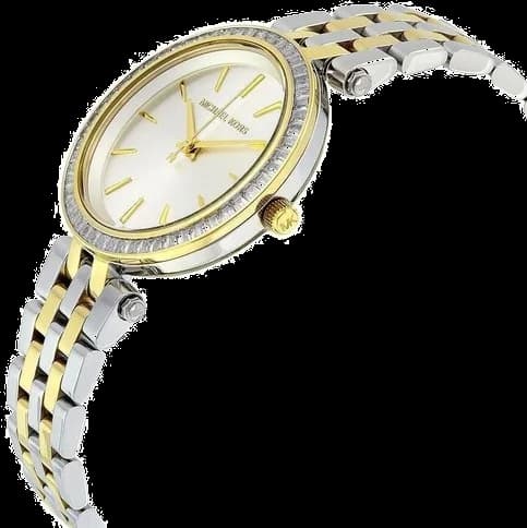 Bracelet Michael Kors MK3405 bicolore acier et plaqué or, maillons alternés, fermoir déployante, confortable et luxueux