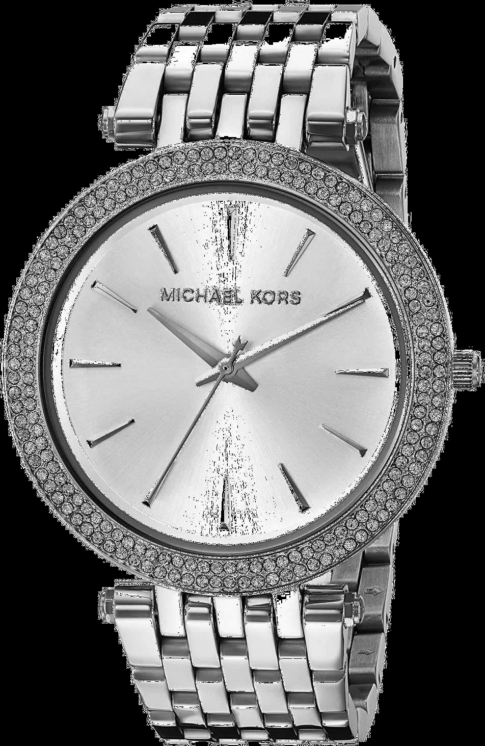 Montre Michael Kors MK3429 avec cadran argenté et aiguilles dorées, style chic et raffiné