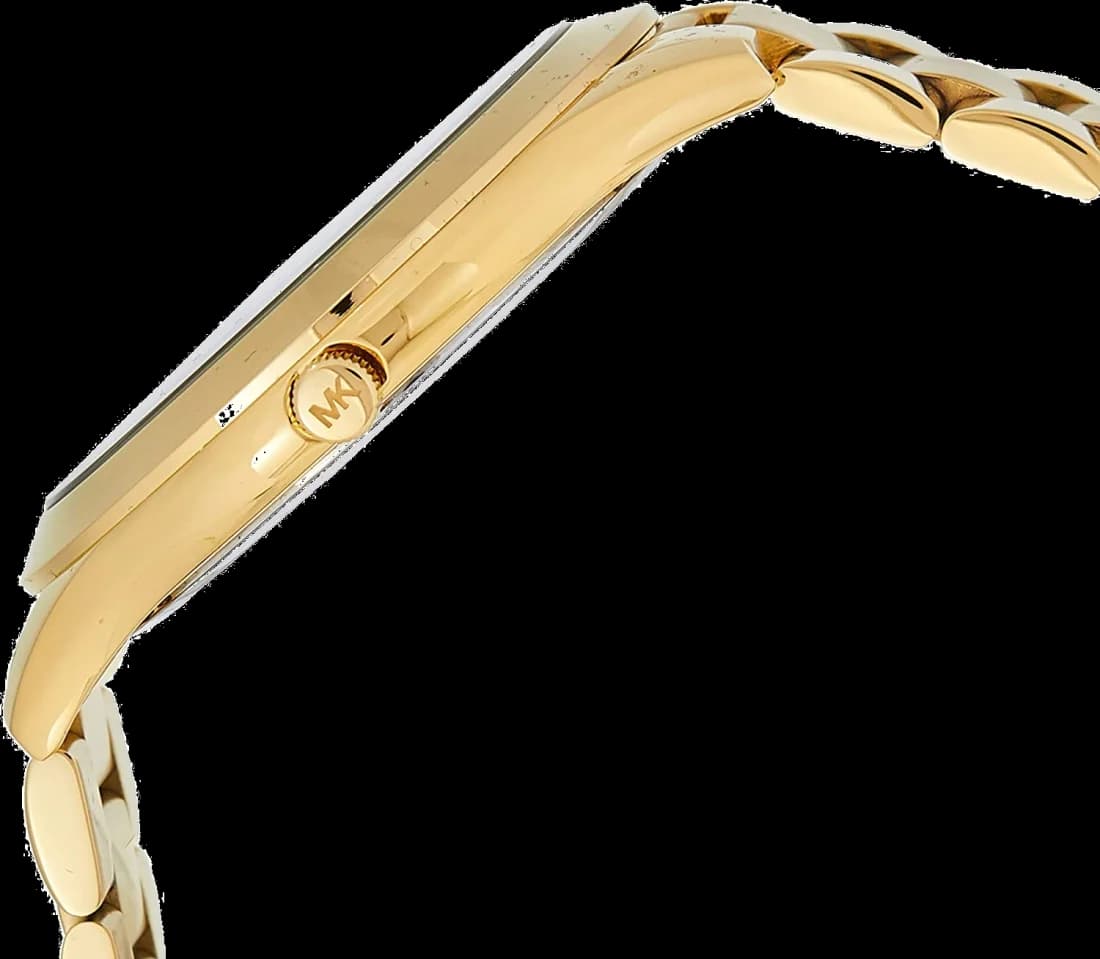 Cadran Michael Kors MK3435 vert émeraude avec index dorés, aiguilles dorées et date à 3h