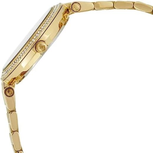 Bracelet Michael Kors MK3445 en acier doré maillé avec fermoir déployante, finition polie et maillons souples