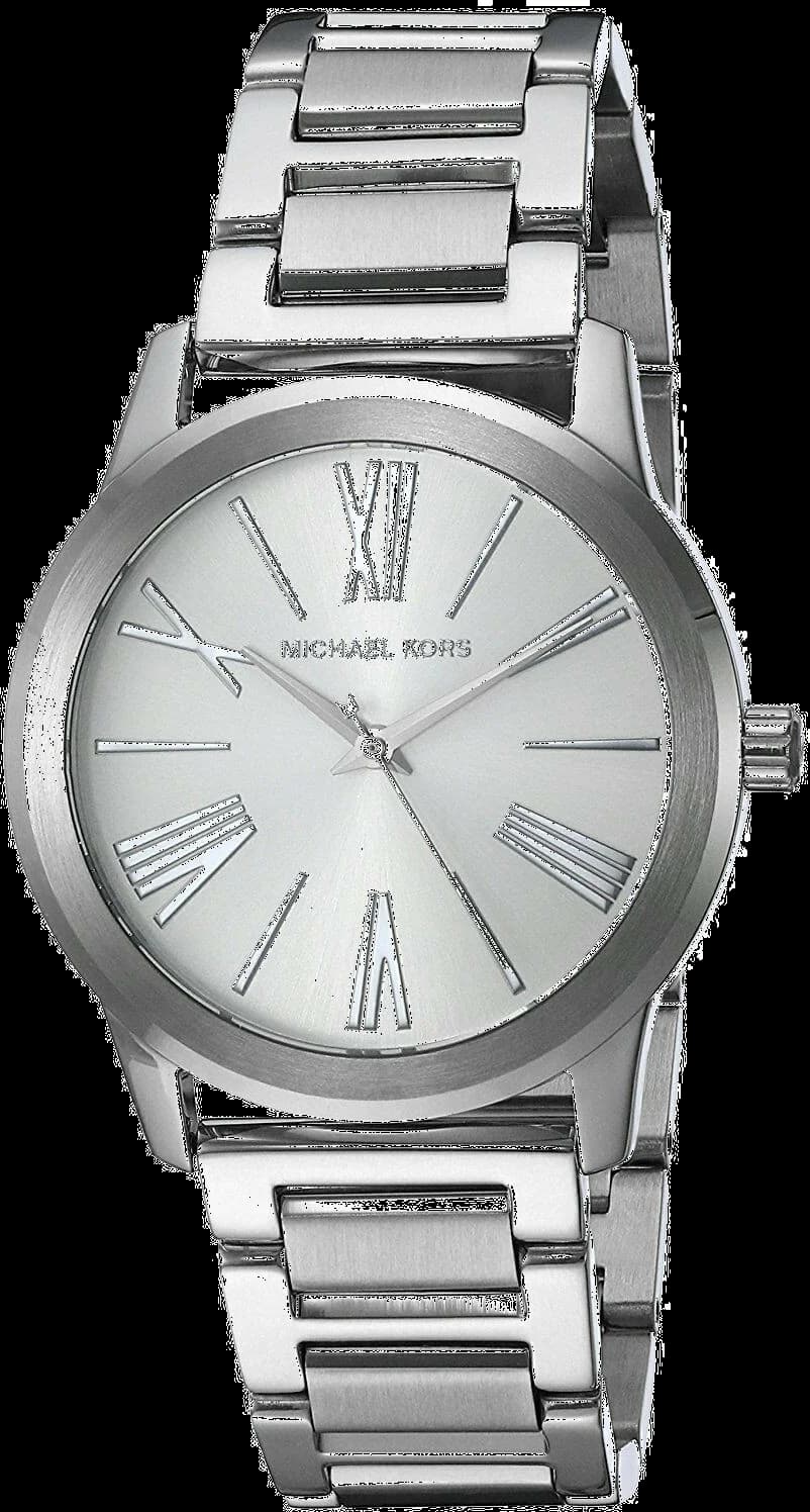 Montre Michael Kors MK3489 argentée au cadran soleil gris clair, style chic et moderne