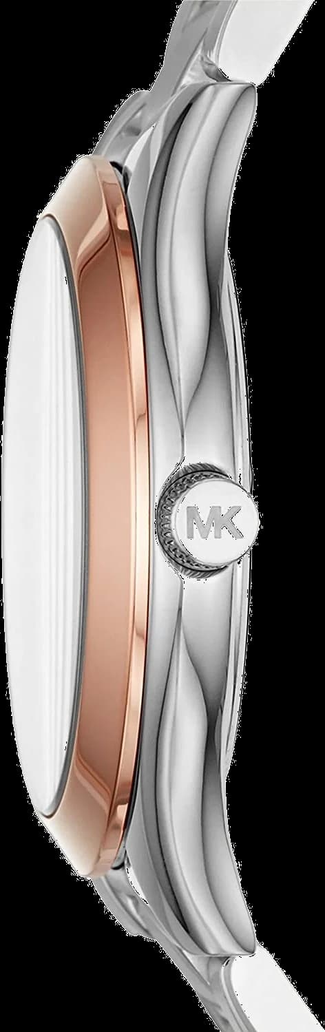 Cadran Michael Kors MK3514 avec index dorés et aiguilles de style classique sur fond soleil