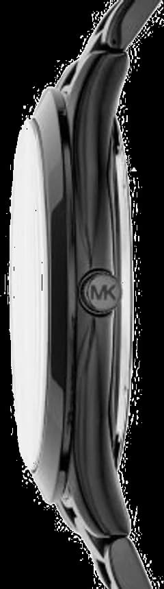 Bracelet Michael Kors MK3589 en acier inoxydable noir avec maillons alternés, fermoir déployant