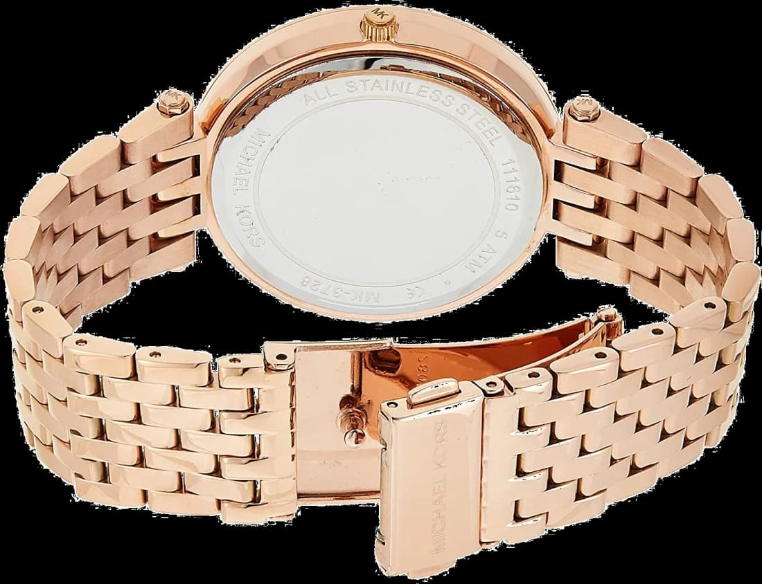 Bracelet Michael Kors MK3728 en acier inoxydable doré, maillons lisses et fermoir déployante, confortable