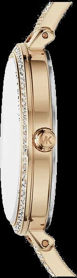 Cadran Michael Kors MK3784 avec index bâtons dorés et aiguilles fines, sans complications