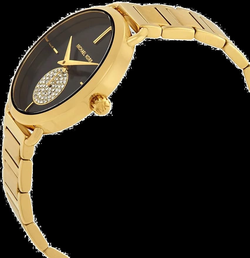 Bracelet Michael Kors MK3788 en acier doré jaune à maillons, fermoir déployante, allure luxueuse