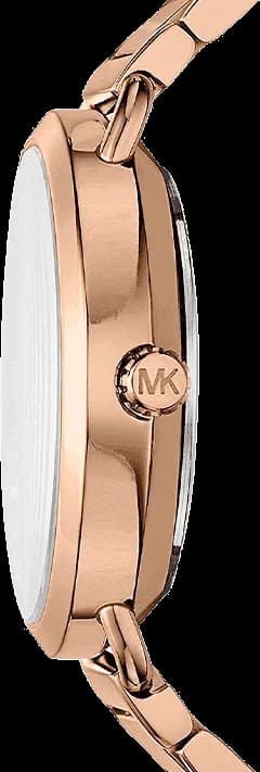 Bracelet Michael Kors MK3795 en acier inoxydable or rose et maillons bicolores, fermoir déployant