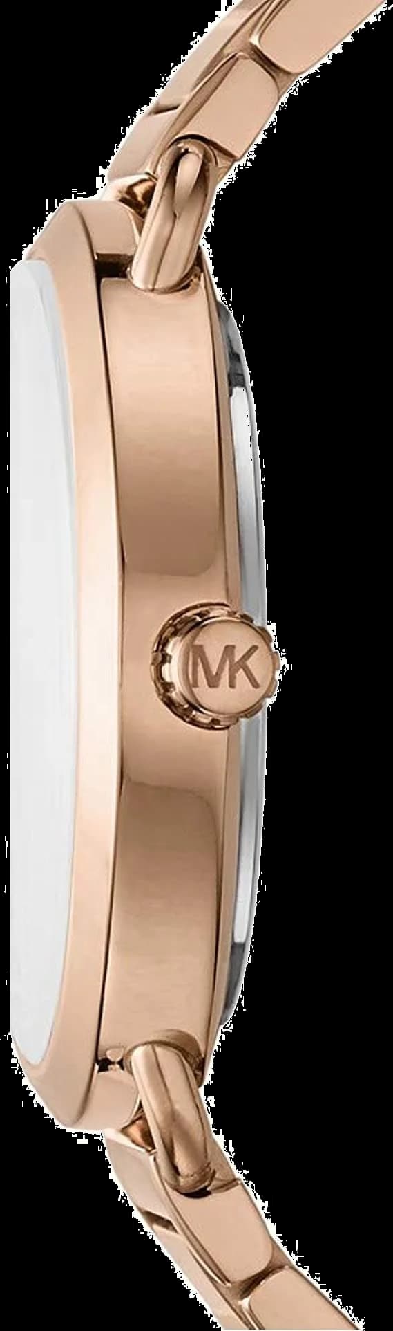 Cadran Michael Kors MK3825 au cadran blanc orné de chiffres romains et aiguilles dorées