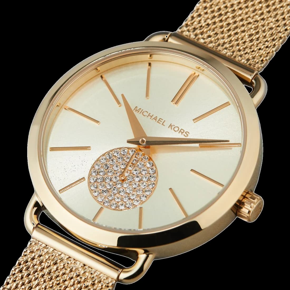 Bracelet Michael Kors MK3844 en acier inoxydable argenté avec maille milanaise souple et fermoir déployant