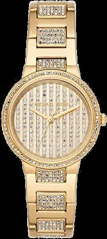 Montre Michael Kors MK3985 au cadran blanc nacré et index dorés, style raffiné