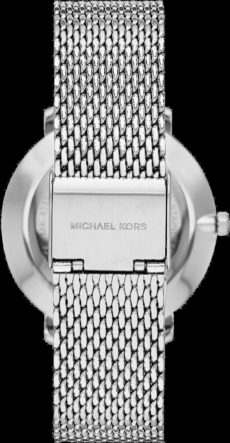 Bracelet Michael Kors MK4338 en maille milanaise argentée, fermoir déployant ajustable