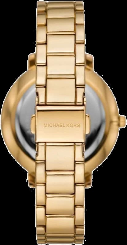 Cadran Michael Kors MK4593 noir aux index dorés et aiguilles fines, date à 3h