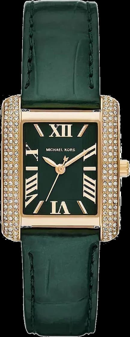 Montre Michael Kors MK4697 au cadran vert soleil et bracelet cuir assorti, style chic et tendance