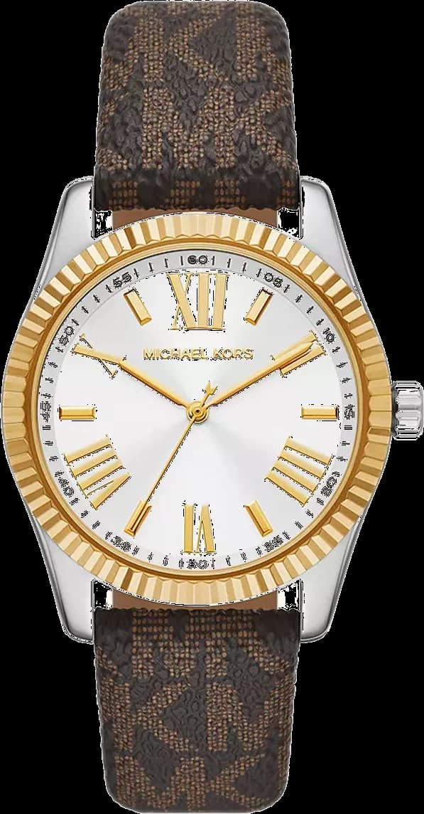 Montre Michael Kors MK4745 au cadran nacré avec index dorés et aiguilles bicolores, style chic et lumineux