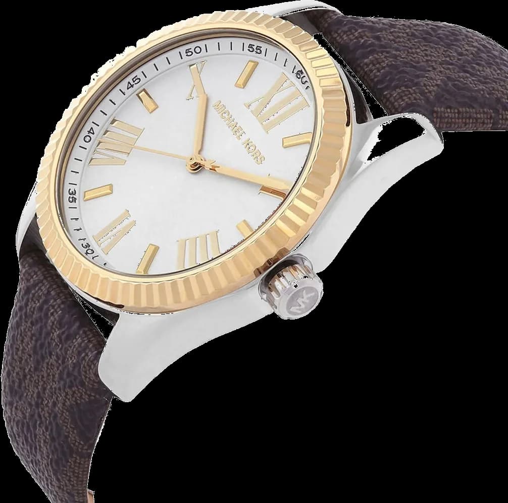 Cadran Michael Kors MK4745 au cadran nacré, index bâtons dorés et aiguilles dauphine, date à 3h, finition élégante