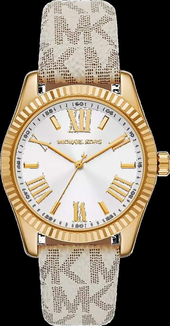 Montre Michael Kors MK4746 au cadran soleil argenté et index dorés, style chic et lumineux