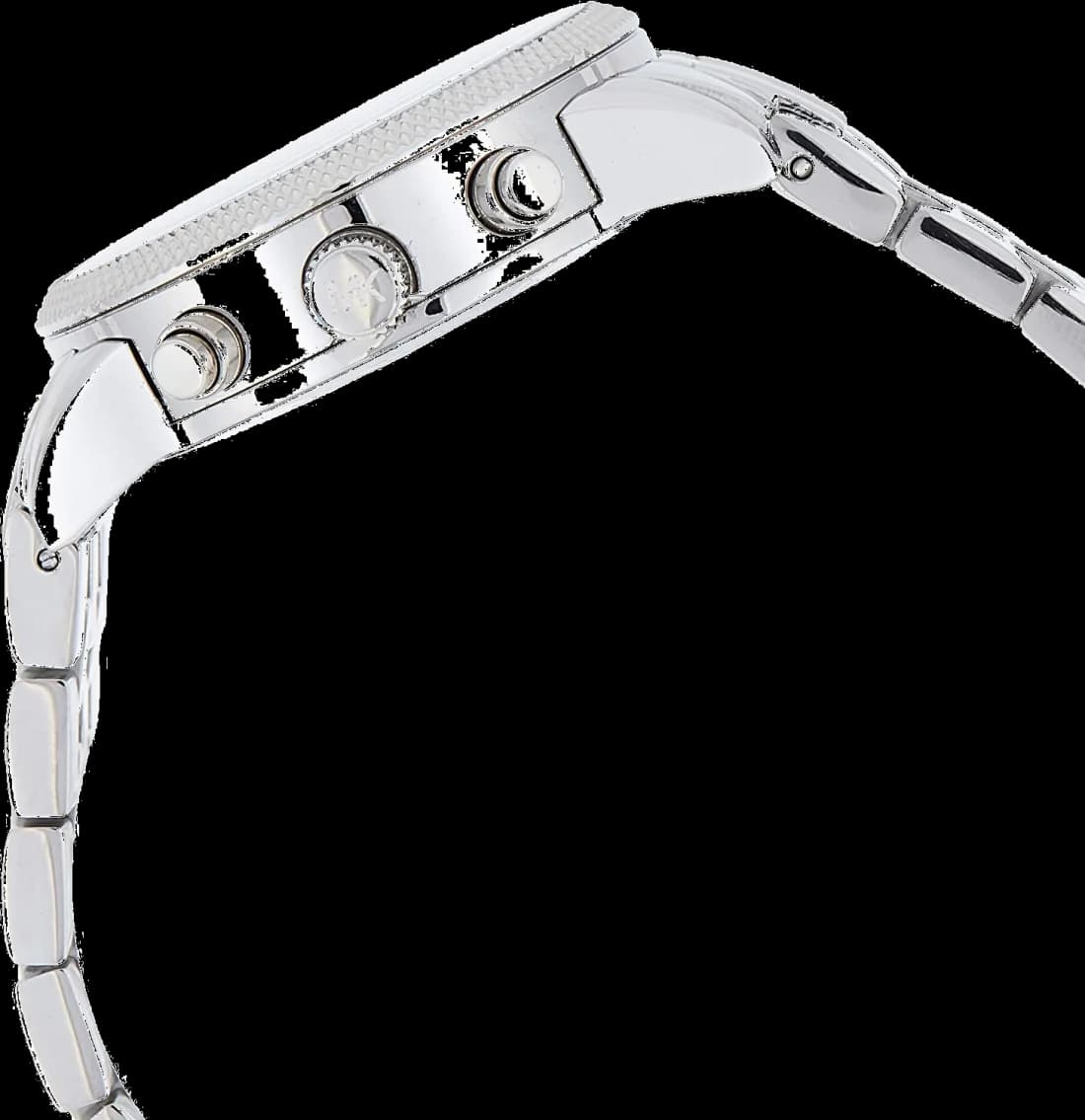 Cadran Michael Kors MK5021 avec index appliqués, aiguilles dorées et date à 3h, contraste nacré subtil