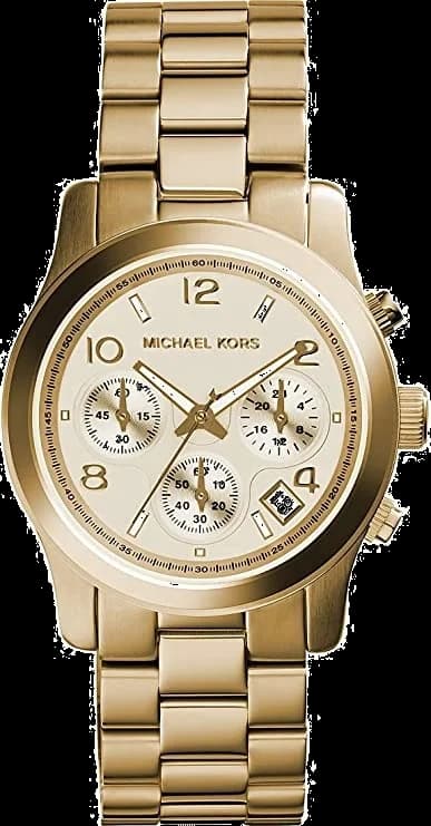 Montre Michael Kors MK5055 au cadran blanc nacré et acier doré, style chic et élégant