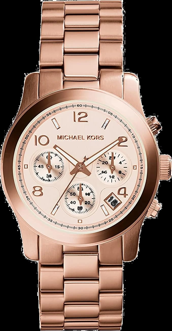 Montre Michael Kors MK5128 au cadran or rose et index dorés, style chic et féminin