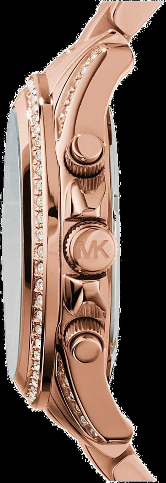 Cadran Michael Kors MK5263 avec cadran blanc, index dorés, date à 3h, aiguilles luminescentes, design épuré
