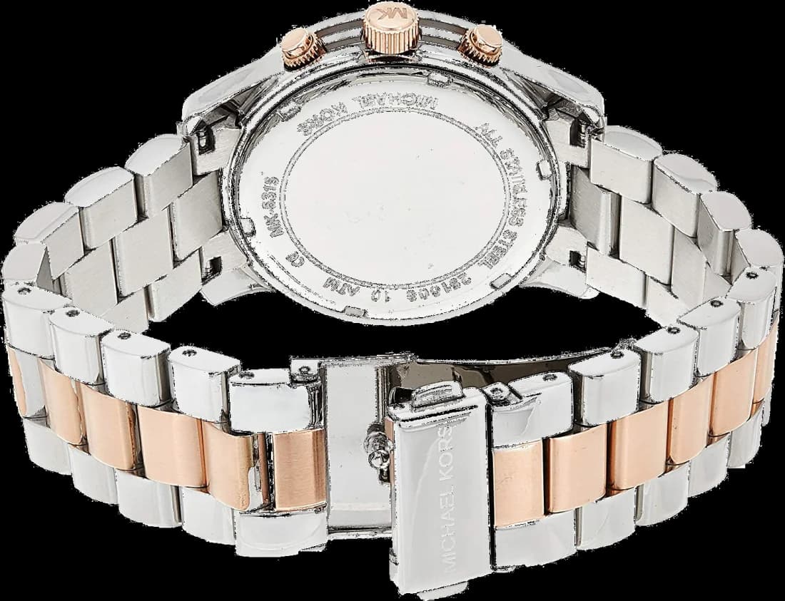 Montre Femme Michael Kors Runway MK5315 Chronomètre bicolore argent or rose vue 3