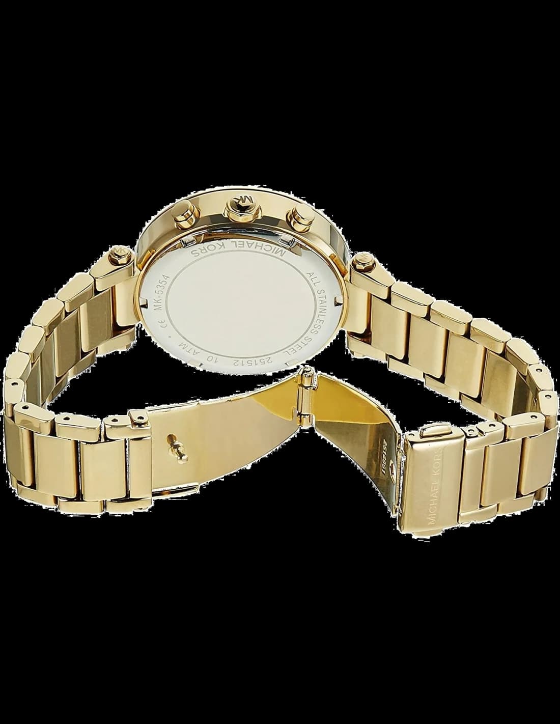 Bracelet Michael Kors MK5354 en acier doré à maillons, fermoir déployant, s'adapte confortablement au poignet