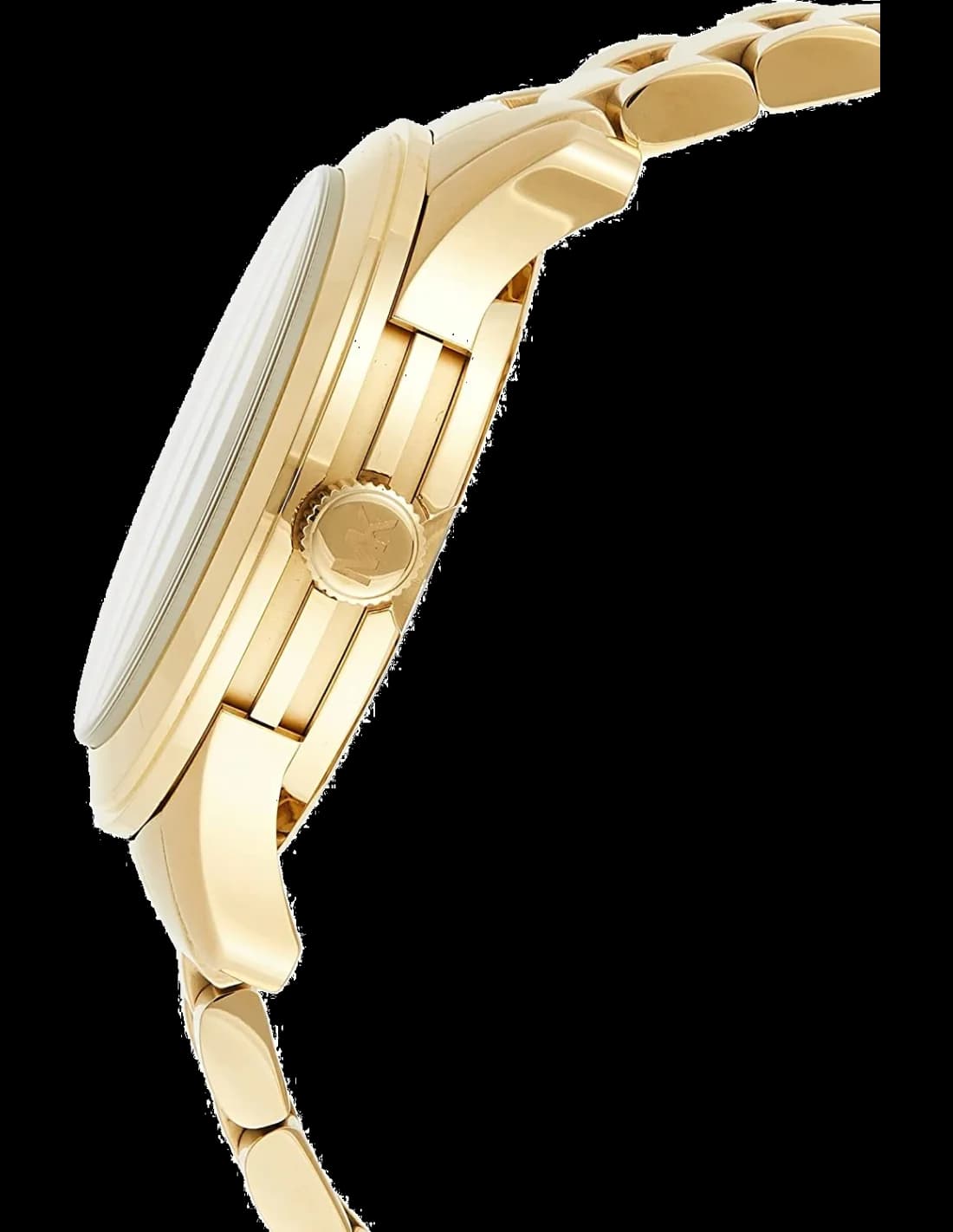Cadran Michael Kors MK5473 blanc soleil avec index bâtons dorés, aiguilles et affichage date à 3h