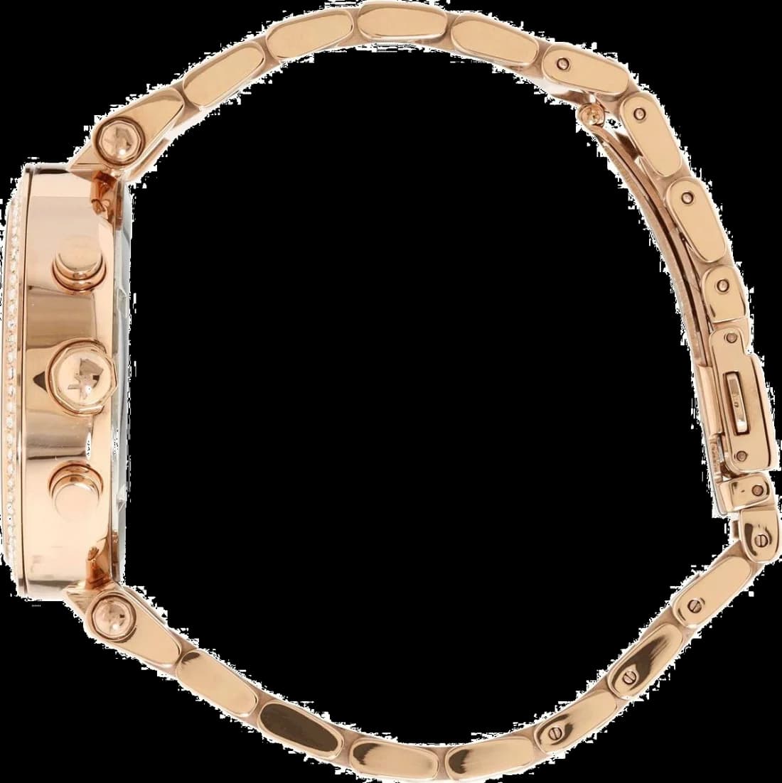 Bracelet Michael Kors MK5491 en acier inoxydable or rose maillé, fermoir déployant ajustable