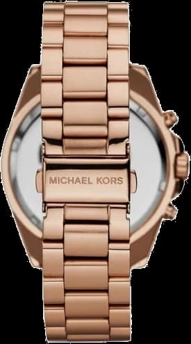 Bracelet Michael Kors MK5503 en acier inoxydable bicolore or rose et argent, maillons larges, fermoir déployant