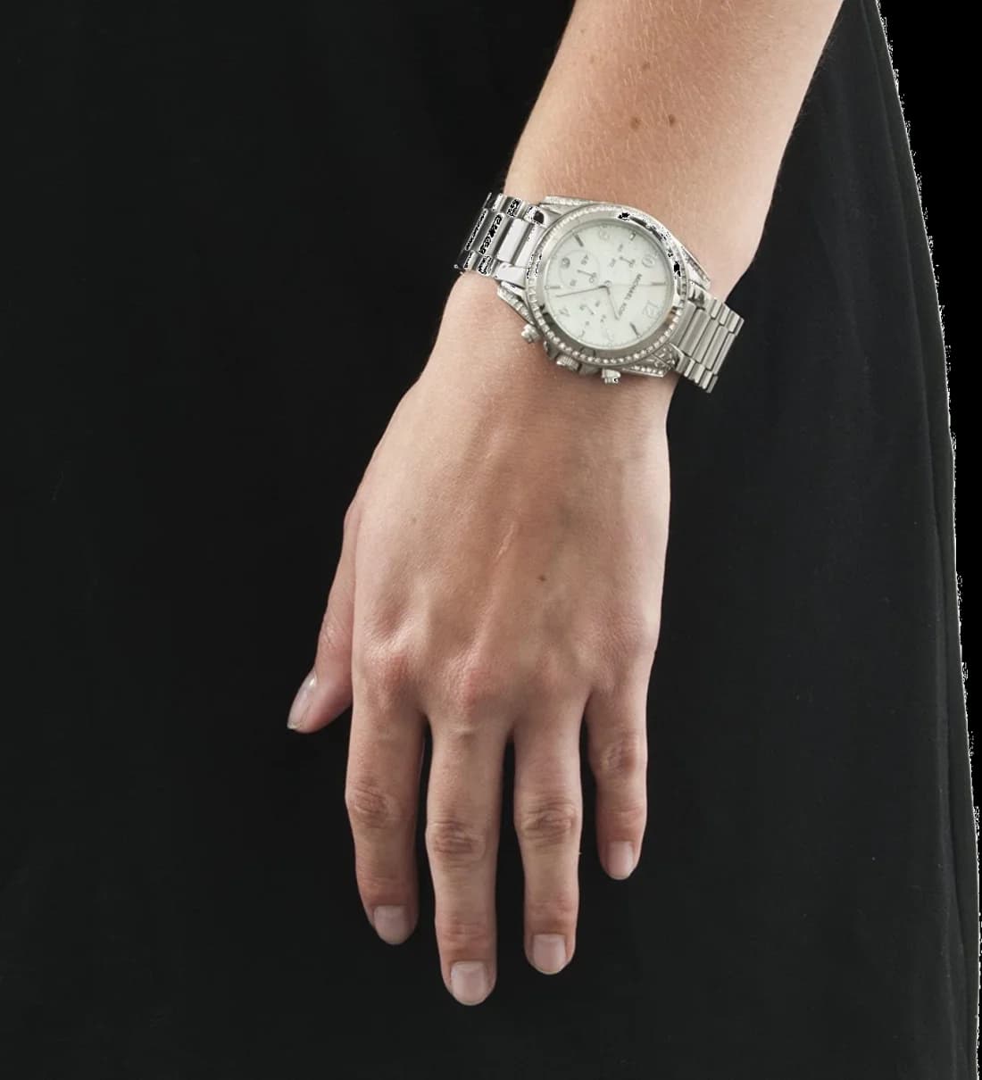 Bracelet Michael Kors MK5520 en acier inoxydable bicolore or et argent, maillons milanais, fermoir déployante double sécurité